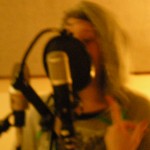 Maria Neckam recording vocals on The Long Lost Story